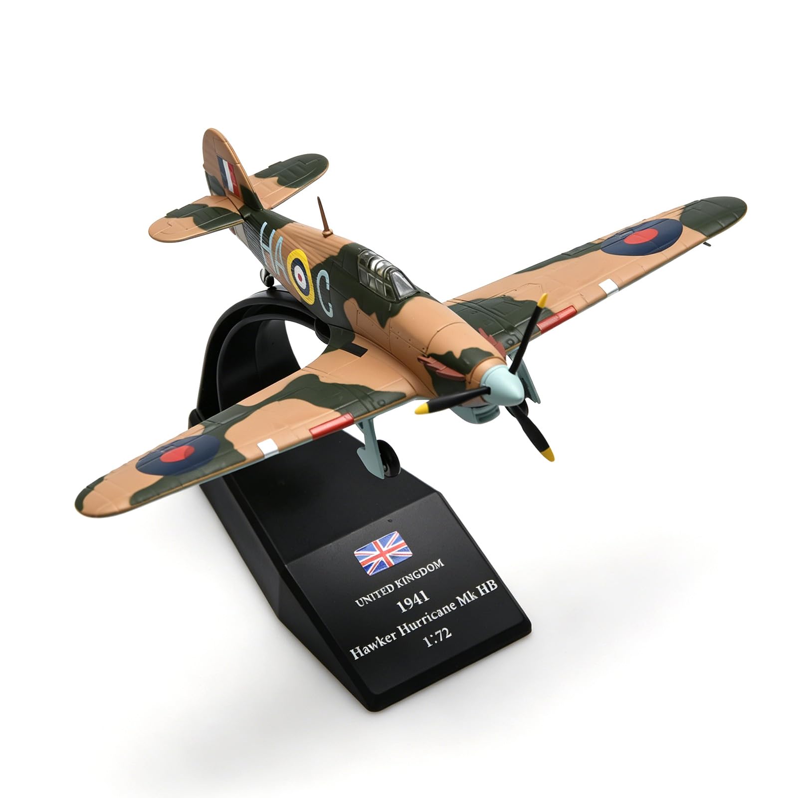 TECKEEN High Detail 1/72 Scale Hawker Hurricane Fighter Plane Model Diecast Alloy WWII RAF Aircraft Replica
