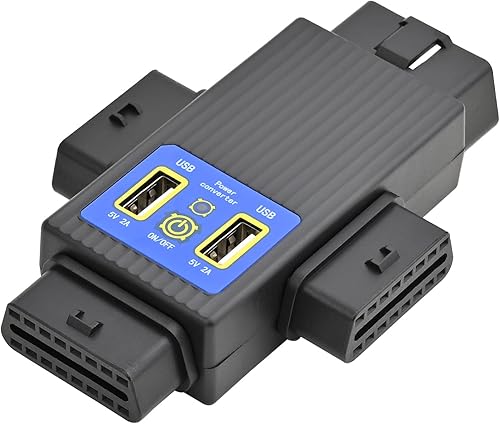 Miniatura 7 de iKKEGOL Pocket OBD2 OBDII Full 16 Pin 1 Macho a 3 Hembra OBD Cable Divisor Adaptador Convertidor con 2 Puertos USB Carga de Alimentación para