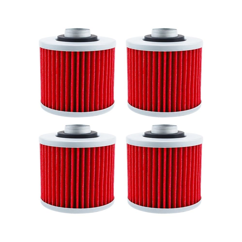 Filtro olio moto adatto for Yamaha Virago XV 125 250 500 535 700 750 920 1000 1100 XVS 400 650 V-Star 1100(Red-4 pcs)