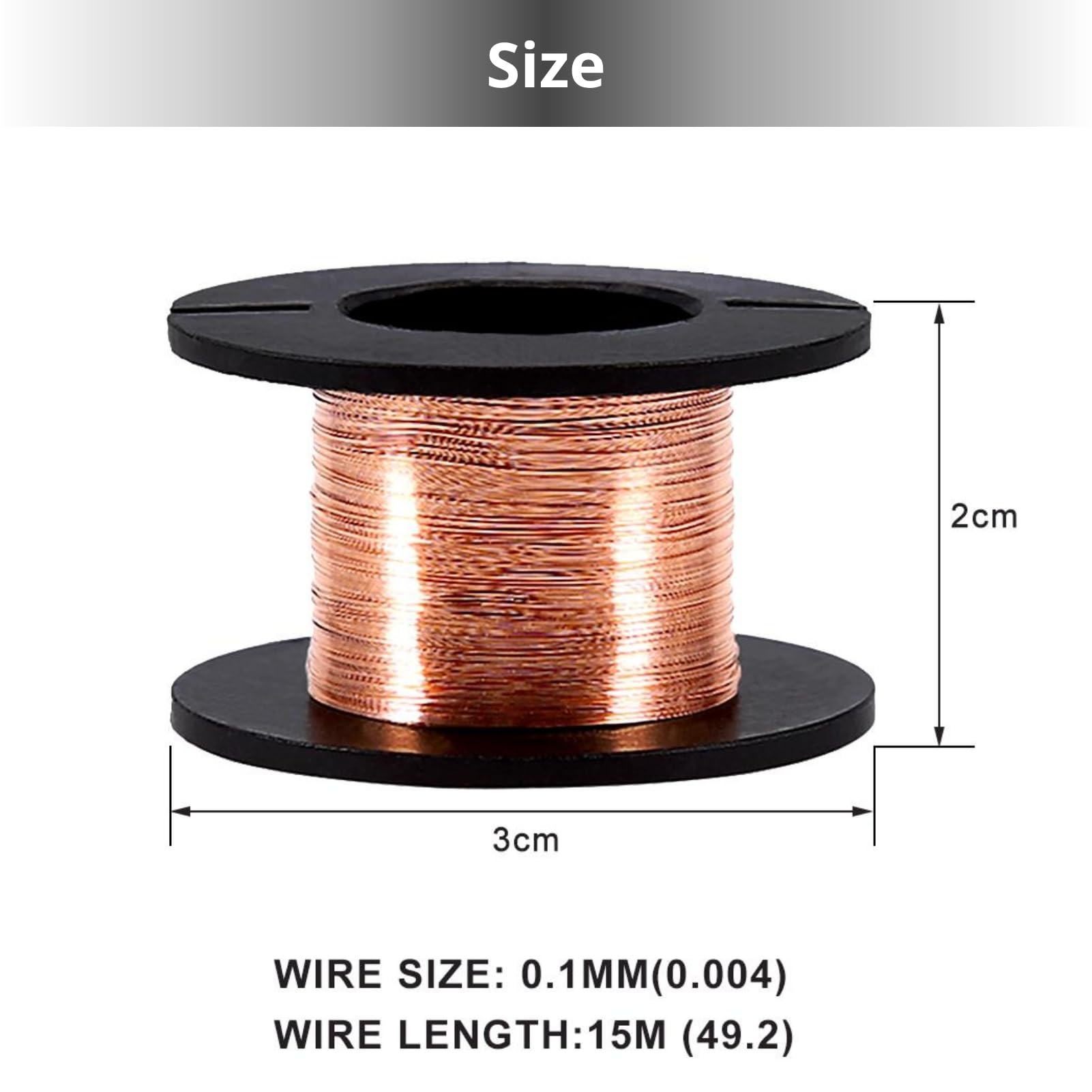 Filo Di Rame Smaltato Saldabile 0,1mm - Bobina Da 15 Metri