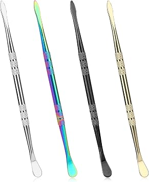 4 PCS 4.7 Inch Wax Carving Tool Stainless Steel Wax Carving Tool for Modeling Clay Sculpting, Double-Ended Pottery Carving Tools, Design with Spoons, Applicable to Wood, Clay & PotteryColourful