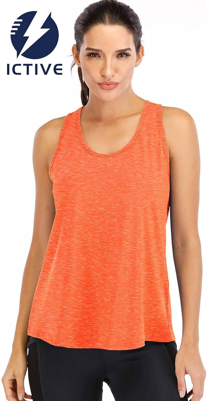 ICTIVE Workout Tops for Women Loose fit Racerback Tank Tops for Women Mesh Backless Muscle Tank Running Tank Tops : Clothing, Shoes & Jewelry