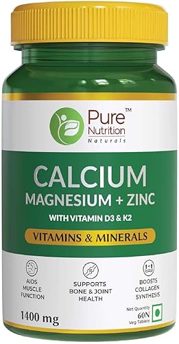 Miniatura 1 de Goldy Tabletas de magnesio y zinc con vitamina D3 y K2 600 UI suplemento de calcio para mujeres y hombres para la salud ósea y muscular