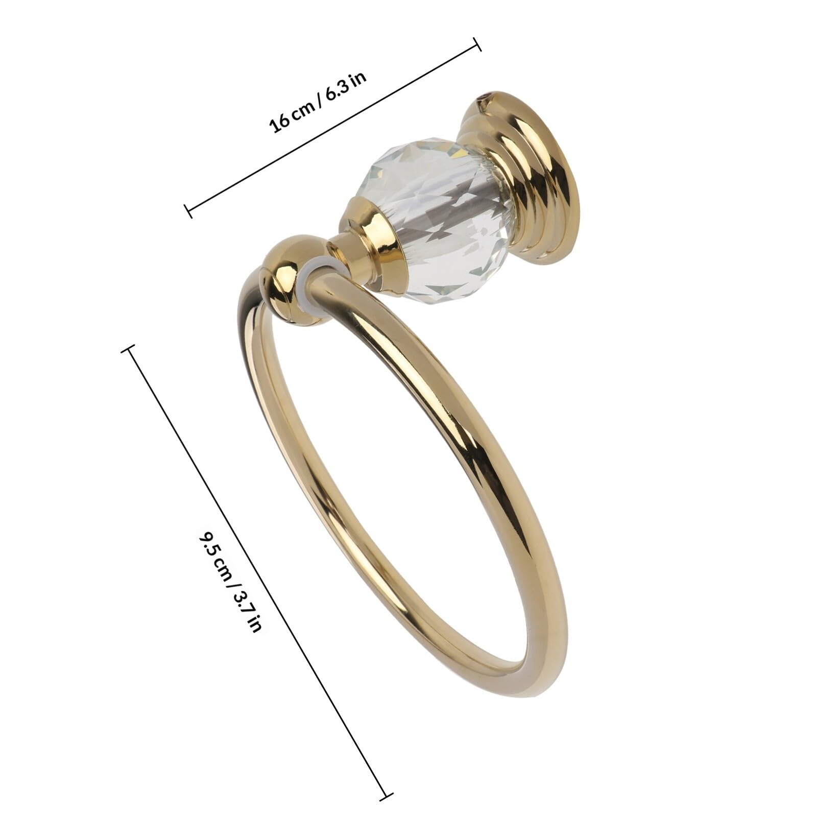 PRETYZOOM Portasciugamani Rotondo in Acciaio Inox Oro Anello da Parete, Gancio Portasciugamani Salvaspazio per Bagno e Cucina, Accessorio Bagno Retrò per Piccoli Ambienti