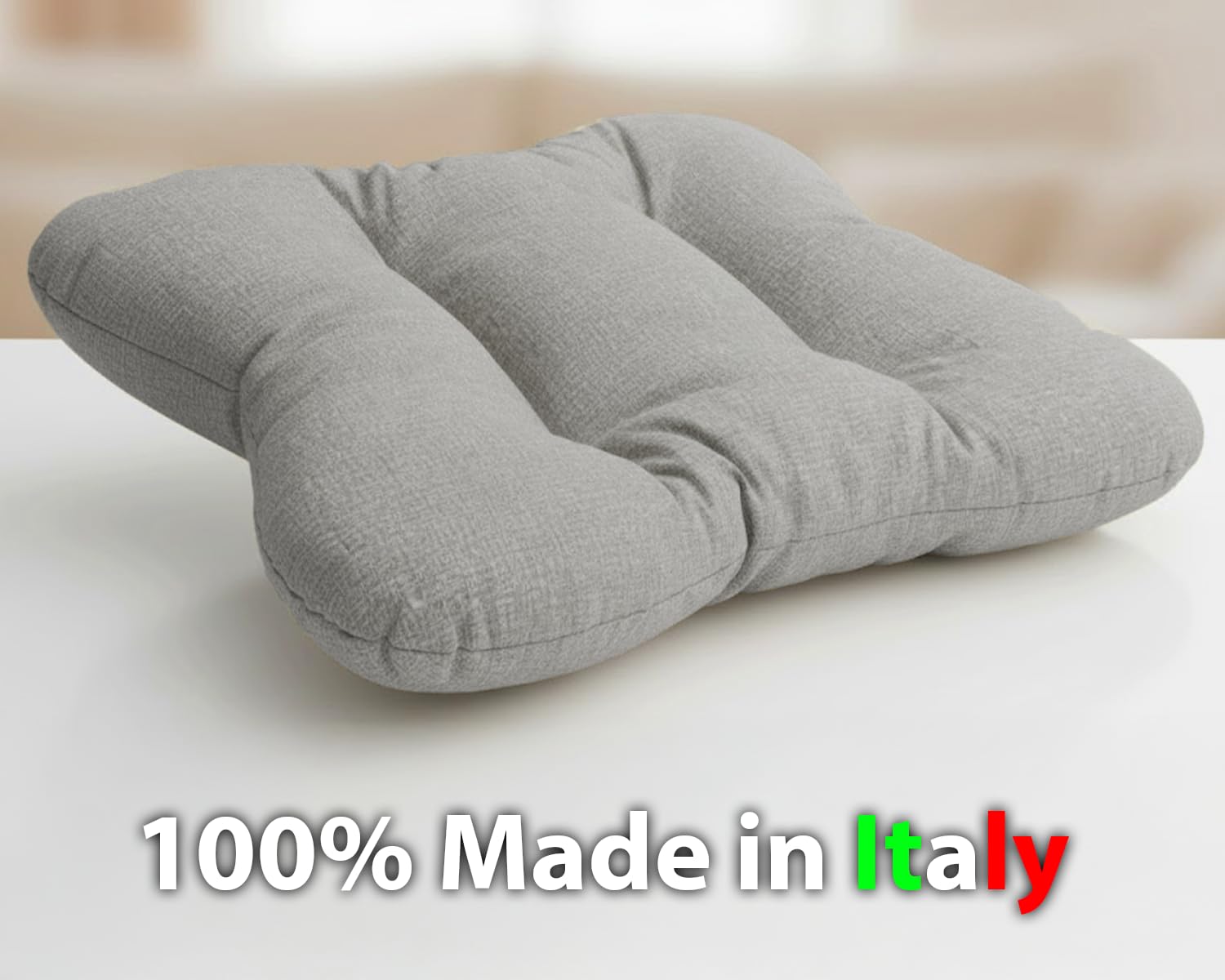 HAND Cuscino per Cane e Gatto a Forma di Osso 62x47 cm – Letto Morbido in Cotone, Lavabile e Imbottito, Spessore 10 cm – Cuccia per Cani Piccoli, Medi – Made in Italy