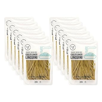 Cauliflower Linguini | Grain-Free, Gluten-Free, Kosher | Fresh Pasta | Cooks in Just 3 Minutes | Taste Republic | Frozen | 9oz Pack of 12