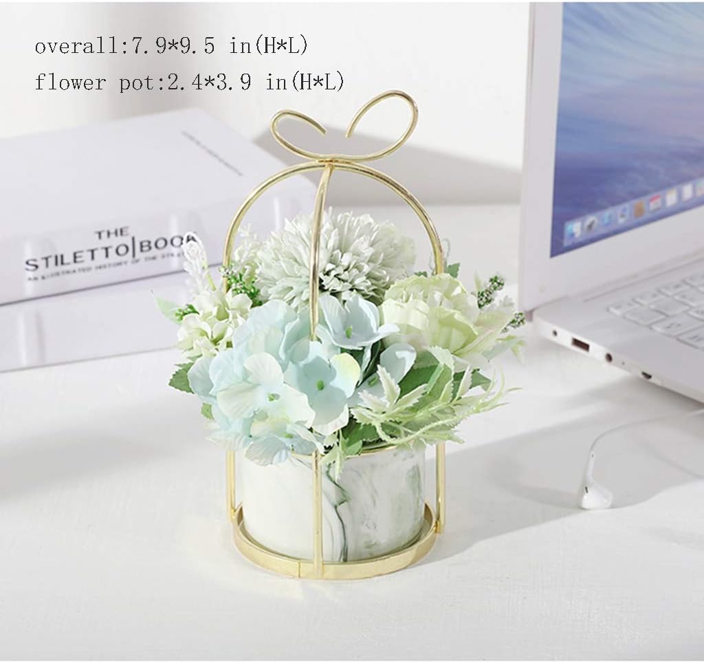 YYDS Vase Set Artificial Flowers Fake Flowers Bonsai with Pot Vase Pompon Chrysanthemum Hydrangea Peony Artificial Flowers Wedding Party Home Decor Artificial Flowers (Color : Light Purple)