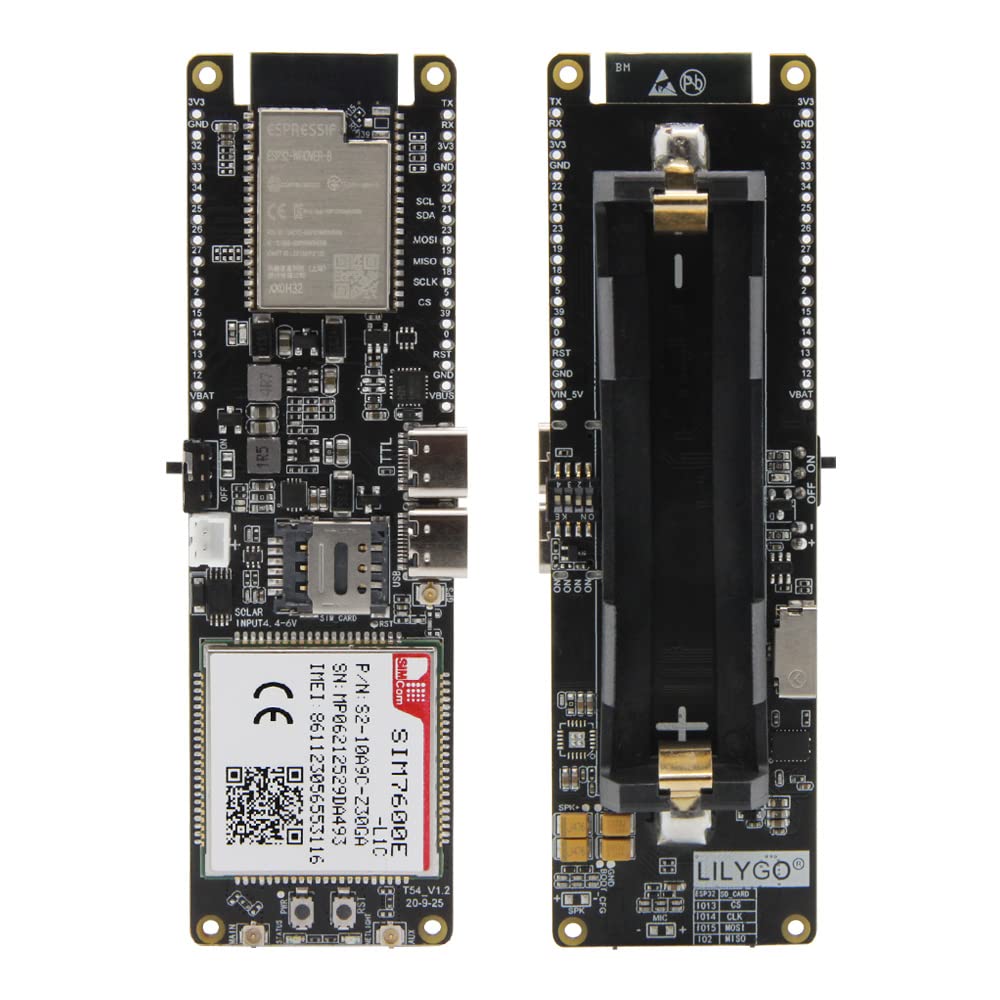 LILYGO T-SIM7600E-L1C Module dongle USB 4G LTE CAT4 ESP32 TTGO Development Borad 18650 Support de batterie solaire