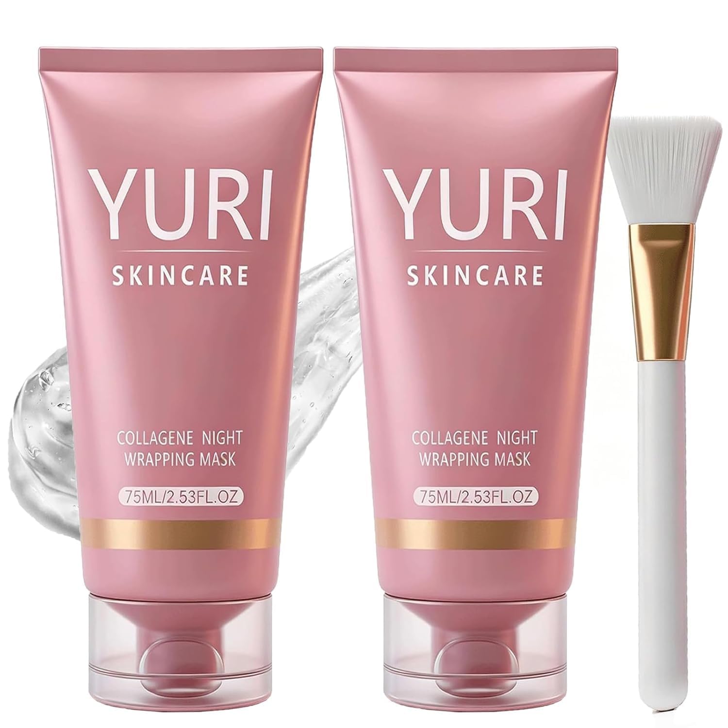 Maschera Di Avvolgimento Notturno Di Collagene, Maschera Per Il Viso In Vetro Di Collagene Per La Cura Della Pelle Coreana, Ridurre Le Linee Fine E La Noiezza. (3PC)