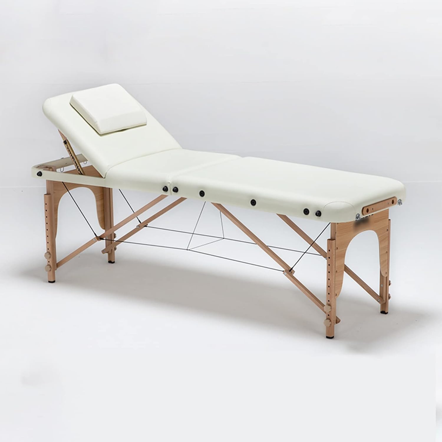 PSHH Camilla Masaje Plegable Profesional, Camilla Masaje Fija Madera, 185 * 60 Cm Camilla Masaje PortatilCamilla Masaje Plegable Ligera, Mesa De Masaje Plegable (Color : Blanco, Size : 60cm)