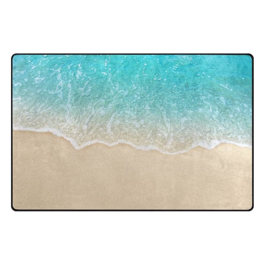 Amazon｜SUKAU ラグマット おしゃれ 100×150 海 ハワイ 砂浜
