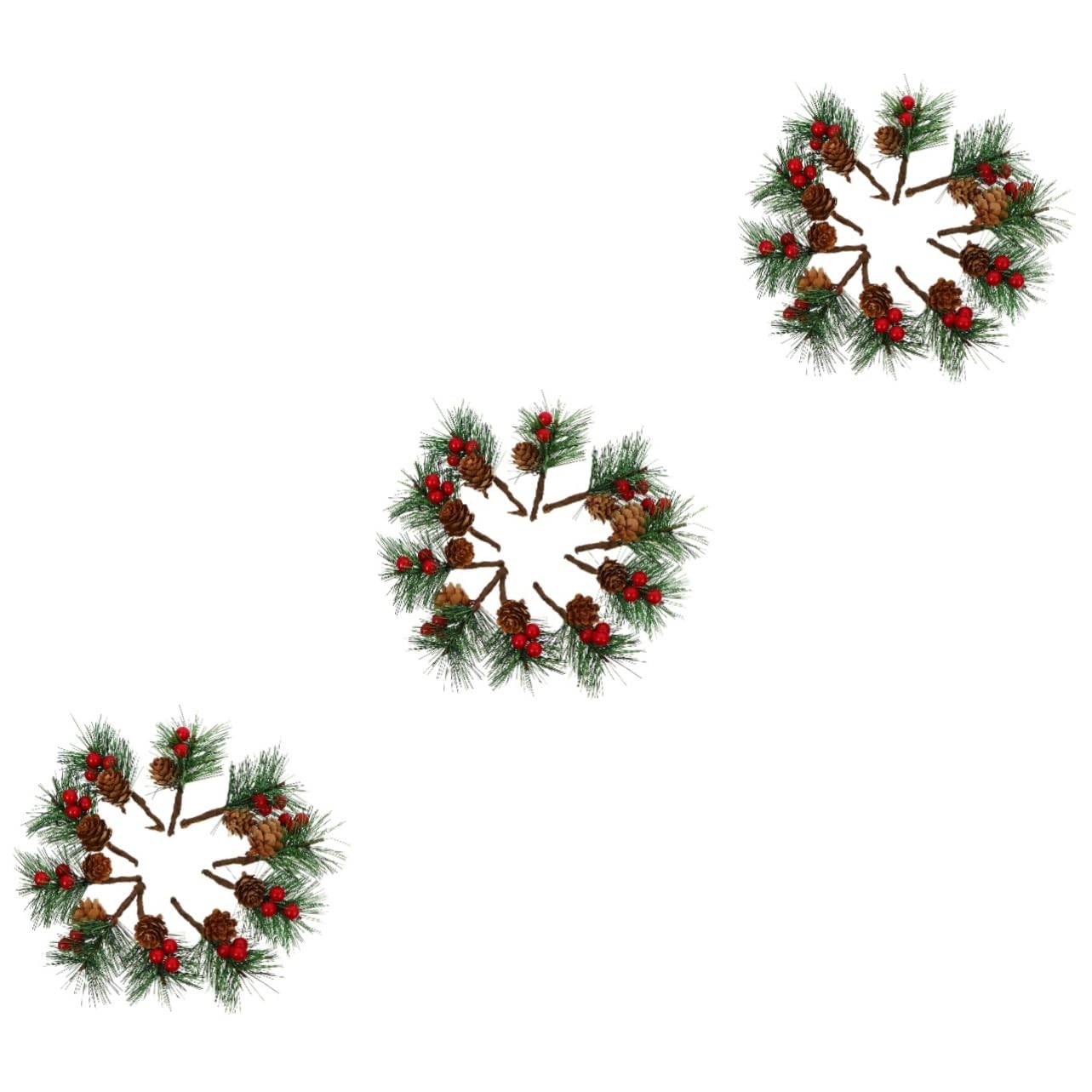 Ciieeo 30 Piezas Piñas navideñas para Cortar ramitas Plantas Artificiales decoración de Rama de Cono de Pino Ramas de Cono de Pino Ramos de Bayas simulados Ramo de Bayas PVC