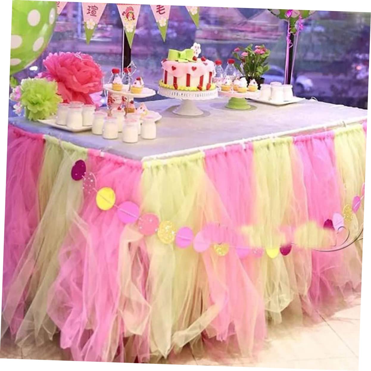 IWOWHERO 25 Yards Wedding Tulle Roll Spool Tutu Skirt Fabric Craft Tulle for Decorative Party Decorations