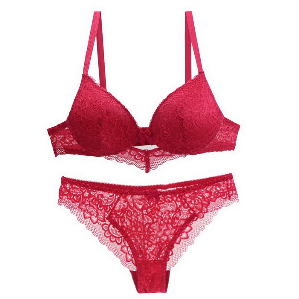 Ensemble de lingerie push up de qualité supérieure rouge taille 34E - 8