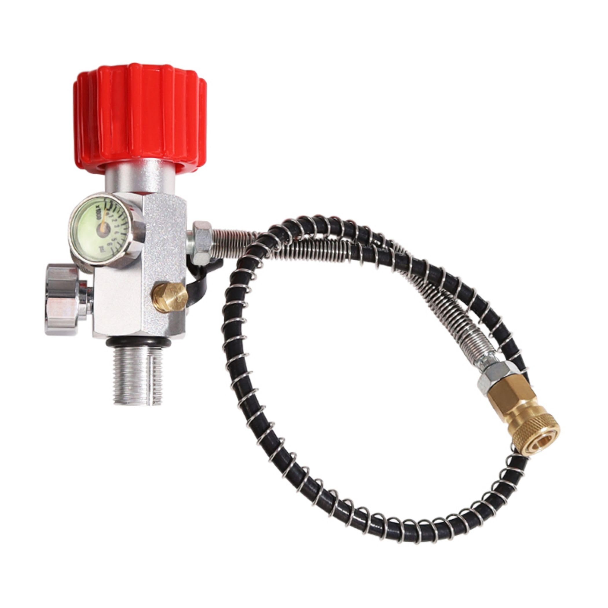 TUXING 4500PSI HPA Regolatore Paintball Stazione di rifornimento Pistola Aria Pcp Valvola di Ricarica Doppio Calibro Fino a 4500psi con 24 “Pollici Tubo ad Alta Pressione