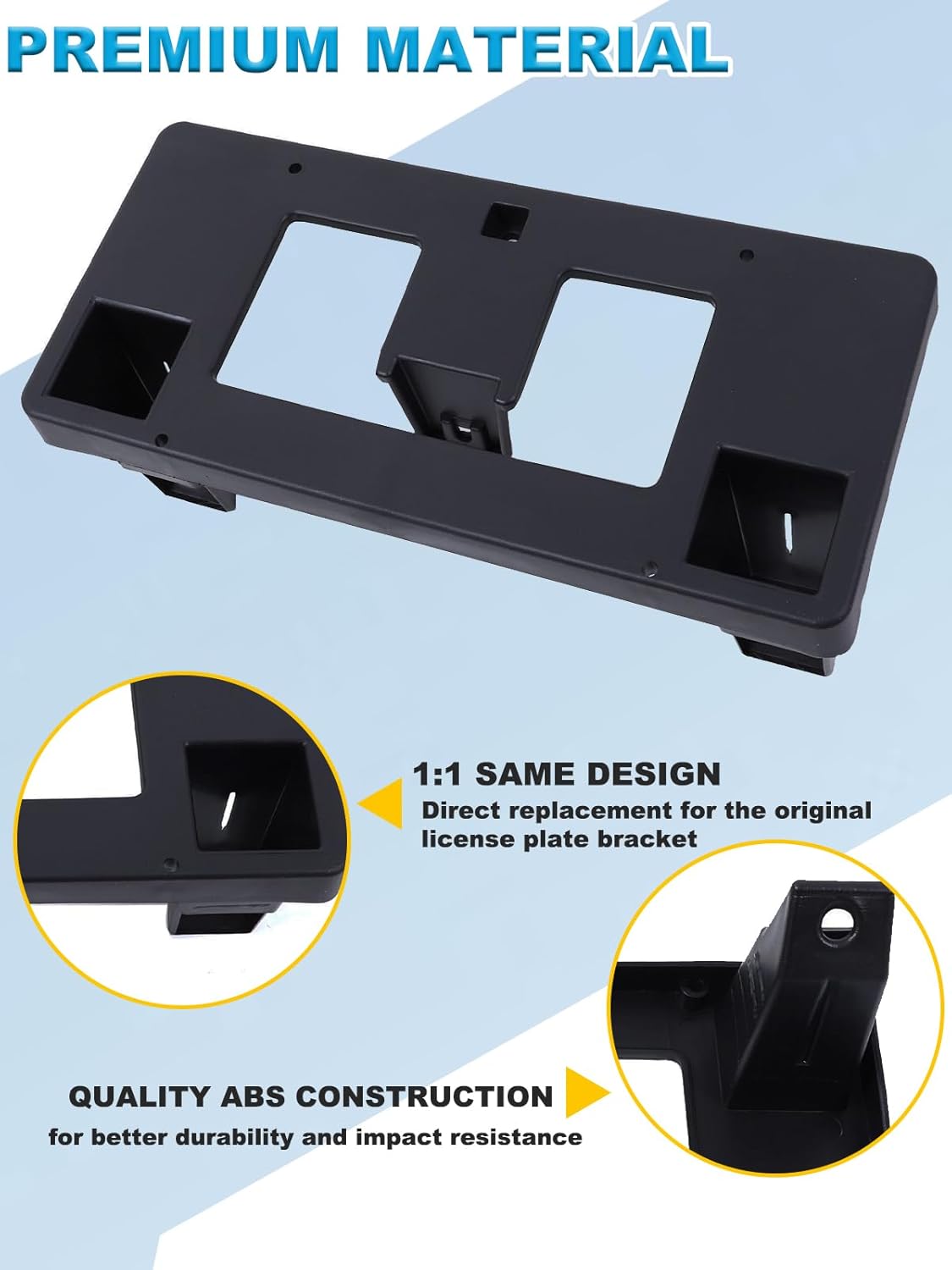 FASTCHE Front Bumper License Tag Plate Frame Bracket Holder Compatible with 2006 2007 Honda Accord 4 Door Sedan Models Front Bumper License Plate Holder Mounting Bracket Replace # 71145SDAA10