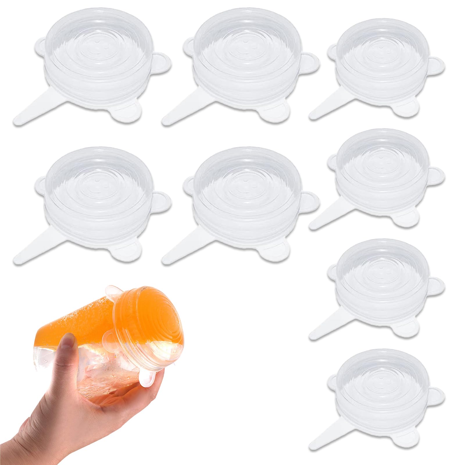 Lot 6 Couvercles Silicone Extensibles 9 Cm - Couvercles Hermétiques Pour Bols, Tasses, Fruits, Yaourts