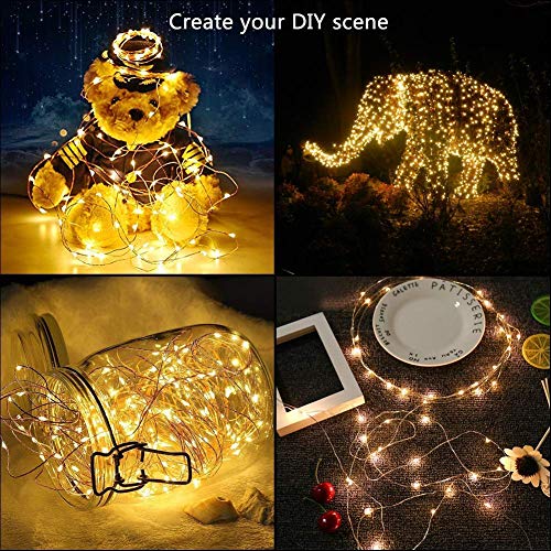Image of MoonlitDreams 30 LED 3 Meter Waterproof Copper Wire Fairy String Lights Battery Powered for Indoor Outdoor Decoration, Diwali, Christmas, Bedroom, Warm White (Pack of 1)