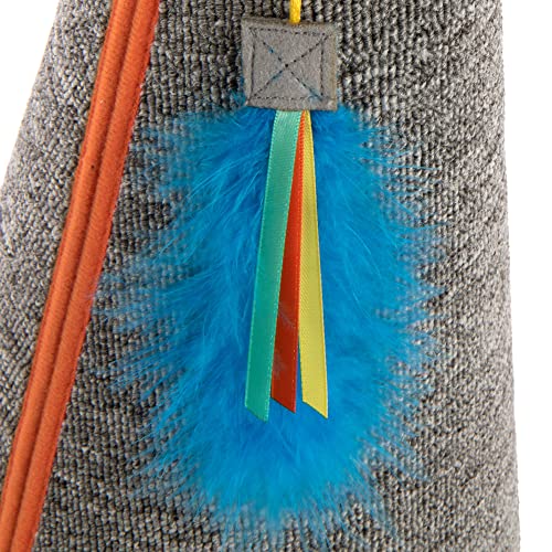 Petlinks Carpet Cone Cat Scratcher Carpet Tower With Dangling Feather Toy, 10" L X 17" W X 10" H, Medium #TOP5