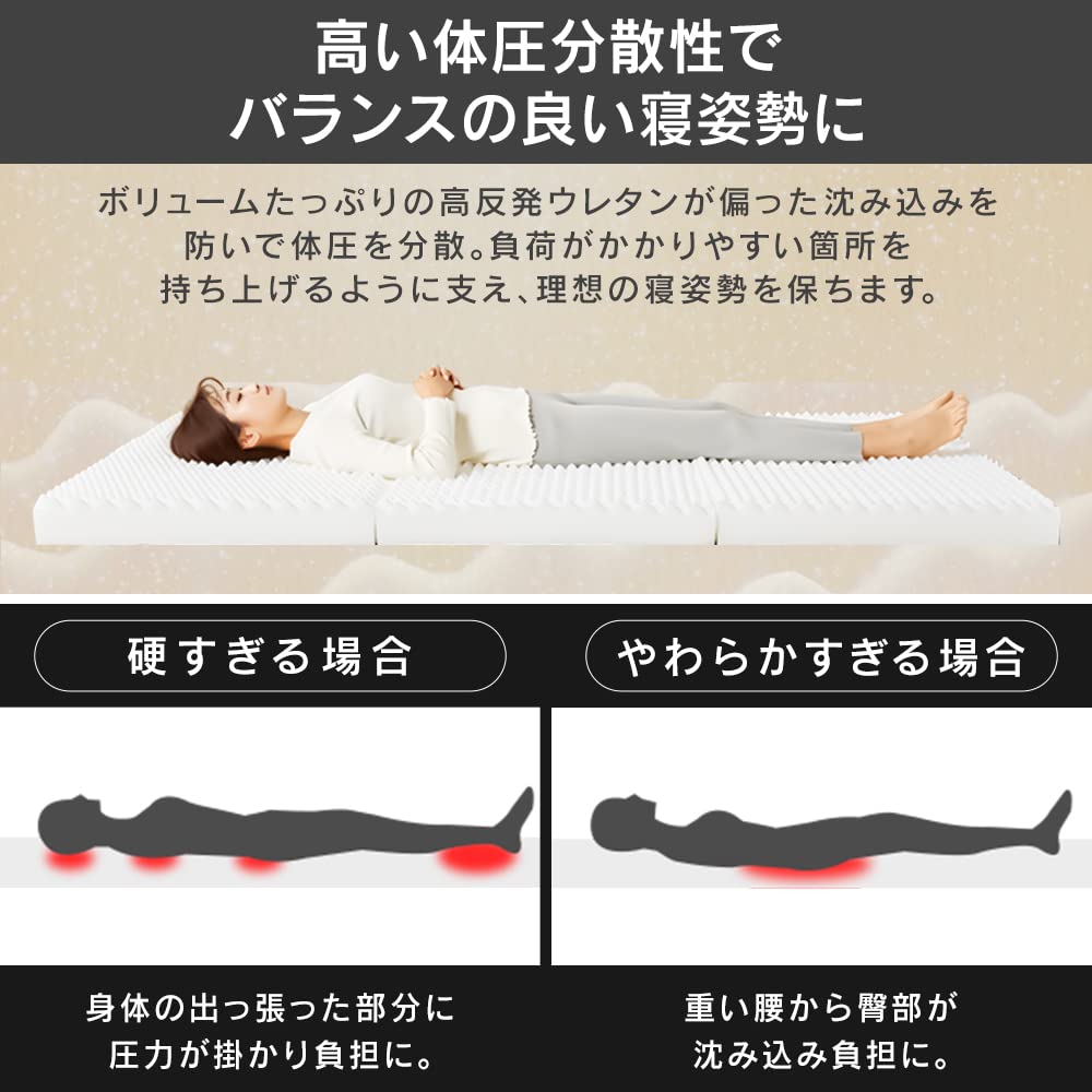 Amazon.co.jp: アイリスプラザ 点で支える高反発マットレス 厚さ10cm