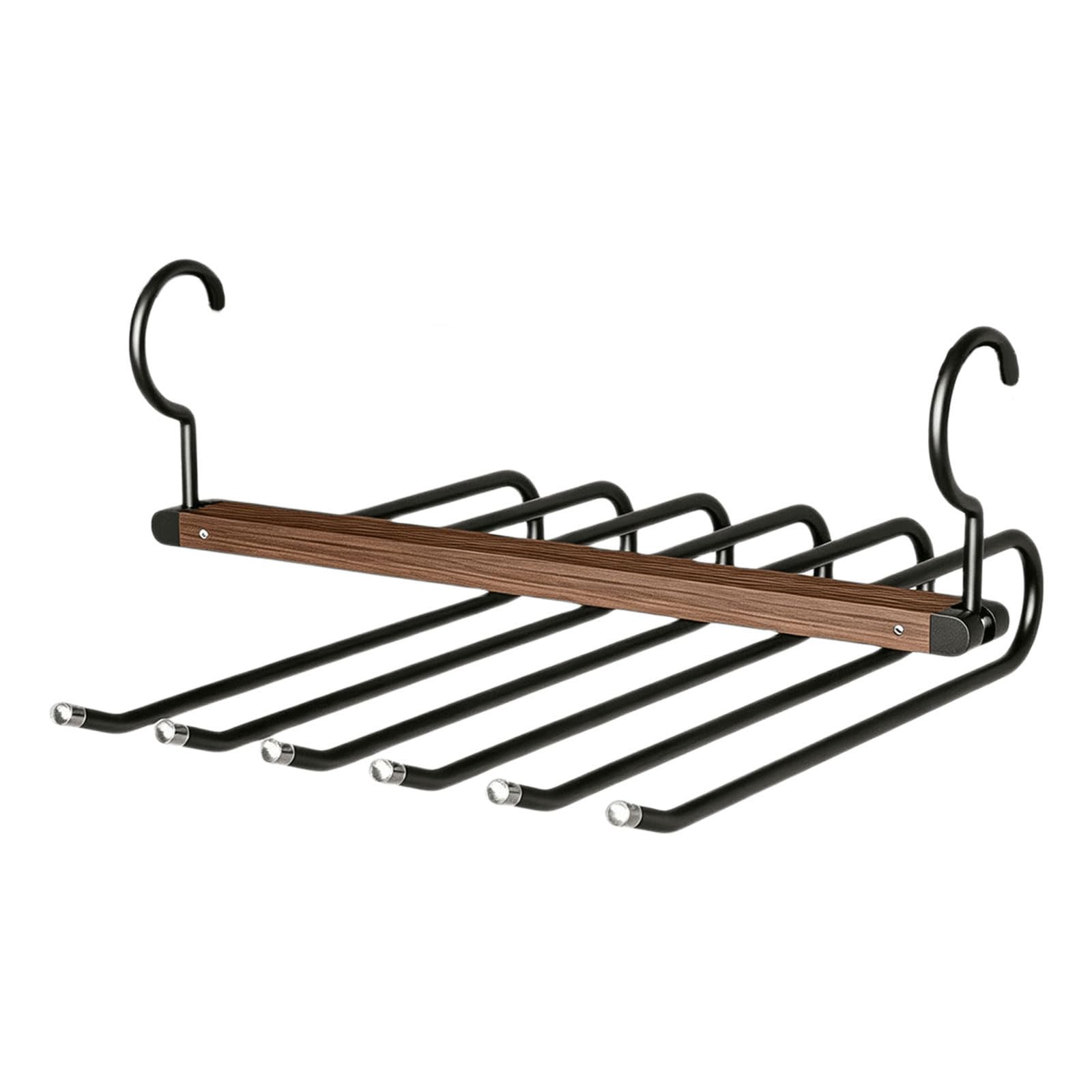 Space Saving Pants Hanger Stainless Steel Closet Organizer with Rotating Hook and 6 Rods for Trousers and Jeans Closet Pants Organizer Trouser Hanger Vertical Jeans Storage Slacks Wardrobe Space Hook