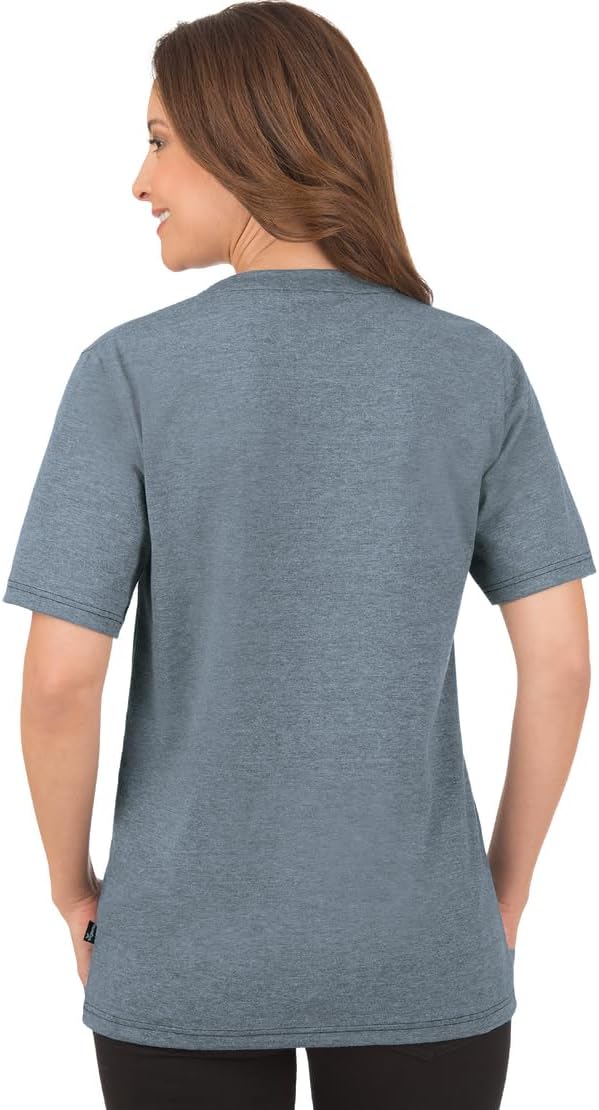 Trigema Women's Deluxe Cotton V Shirt S Grey (Stone Grey-blend 246)