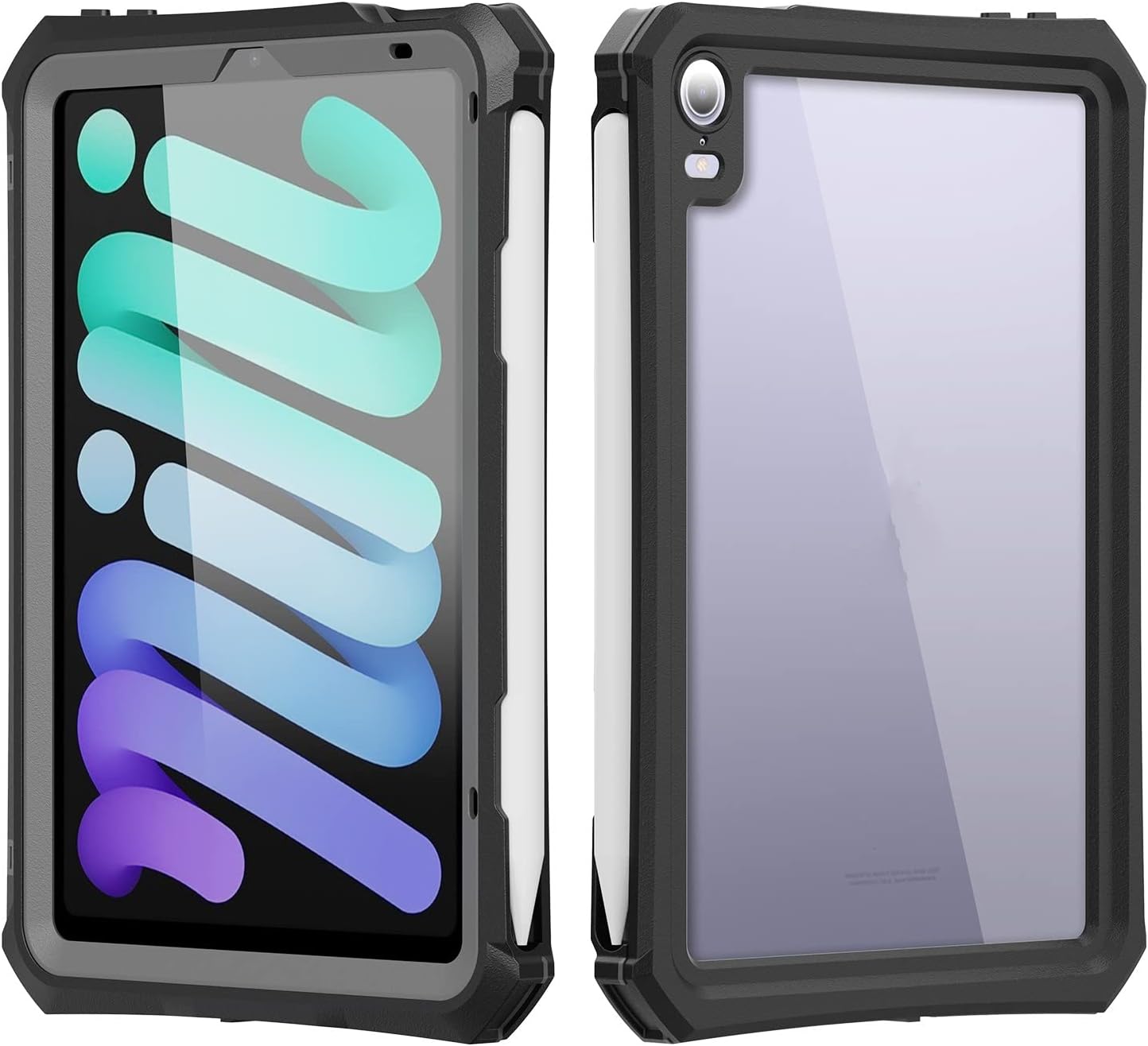 YEON for 2021 iPad Mini 6 【6th Generation】 Waterproof Case, Outdoor Sports IP68 Shockproof Snowproof Dustproof Built-in Screen Protector Rugged Case 8.3 Inch