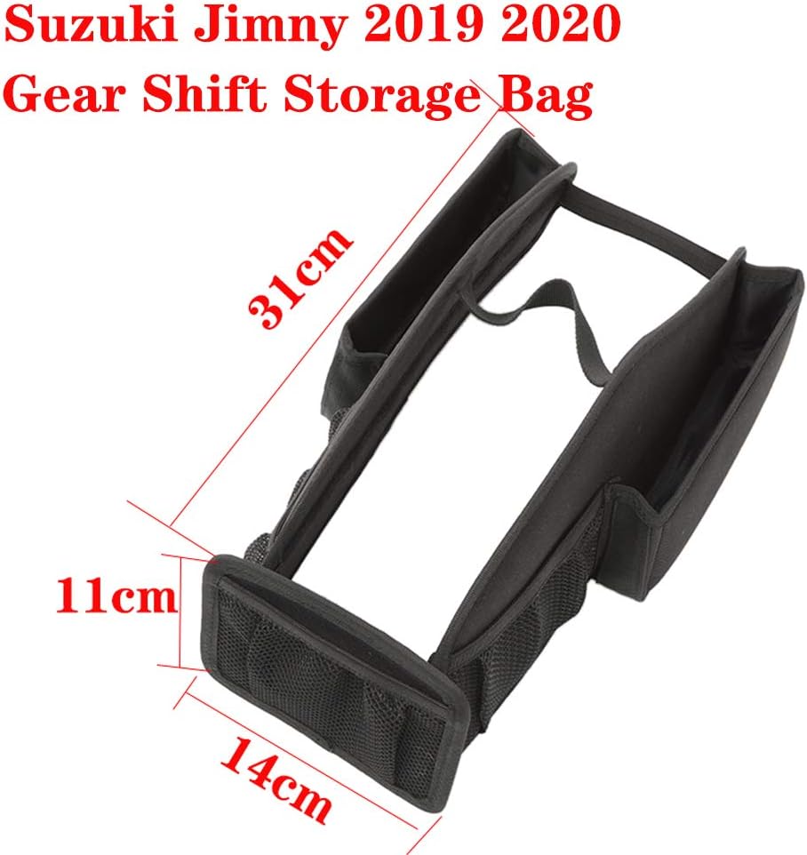 Car Gear Shift Storage Bag Organizer Tray for Suzuki Jimny 2019 2020 2021 2022 JB64 JB74 Car Interior Accessories Black Oxford Cloth : Automotive