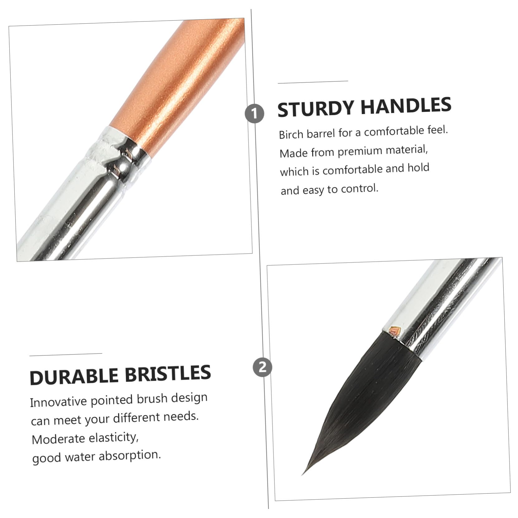 8 Piezas Pinceles Ergonómicos para Pintura Artística Mezcla de Pelo Animal para Acuarela y Óleo Cómodos y Duraderos para Uso Doméstico y Práctica Creativa
