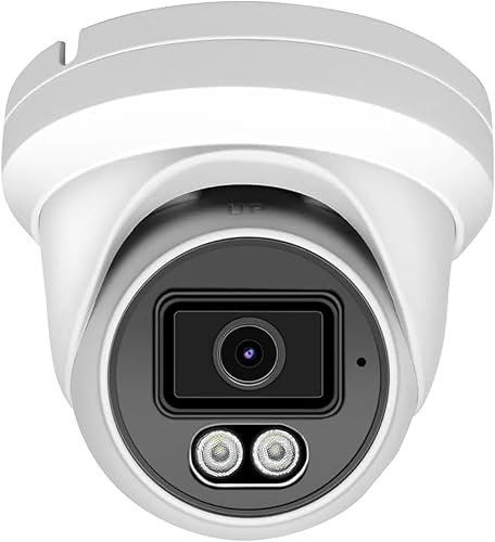 Cámara domo de torreta IP Marquis de 4 MP PoE con micrófonoaudio, cámara de seguridad IP para exteriores, resistente al agua IP66, lente gran