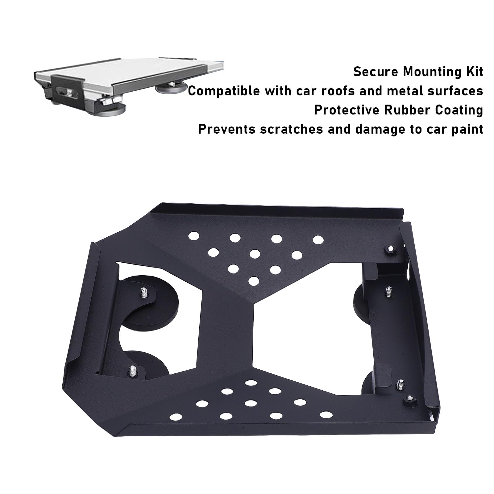 Drfeify Soporte de Techo para Coche Satélite Apto para Mini, Kit de Montaje Magnético de Liberación Rápida de Hierro con 4 Imanes de 264 Libras de Sujeción con Bases Recubiertas de Goma para Uso en