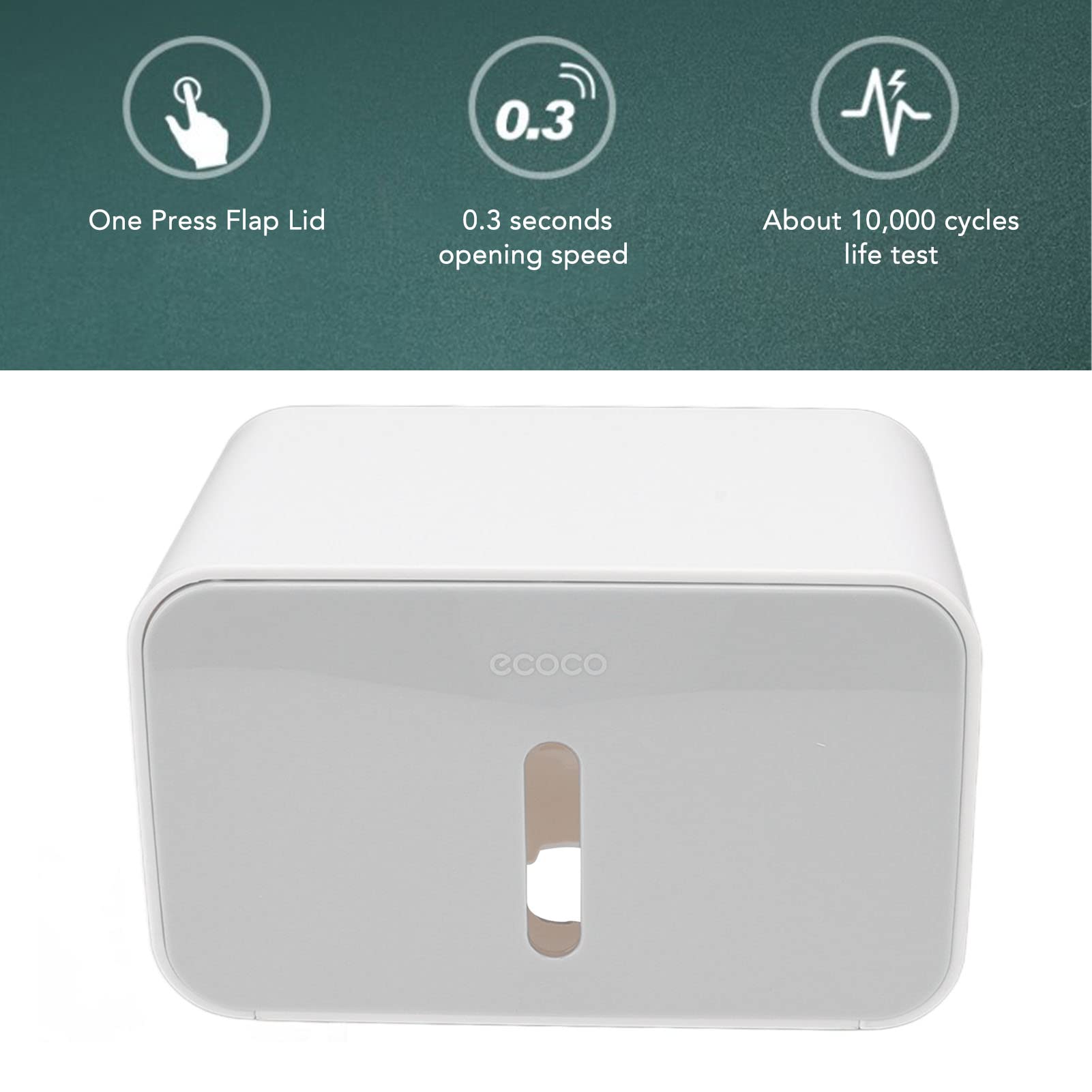 Toilettenpapierrollenbox-Abdeckung, Starke Tragfähigkeit, Badezimmer-Taschentuchhalter, Wasserdicht, Modischer Kleber für Zuhause für Waschküche (Grau)