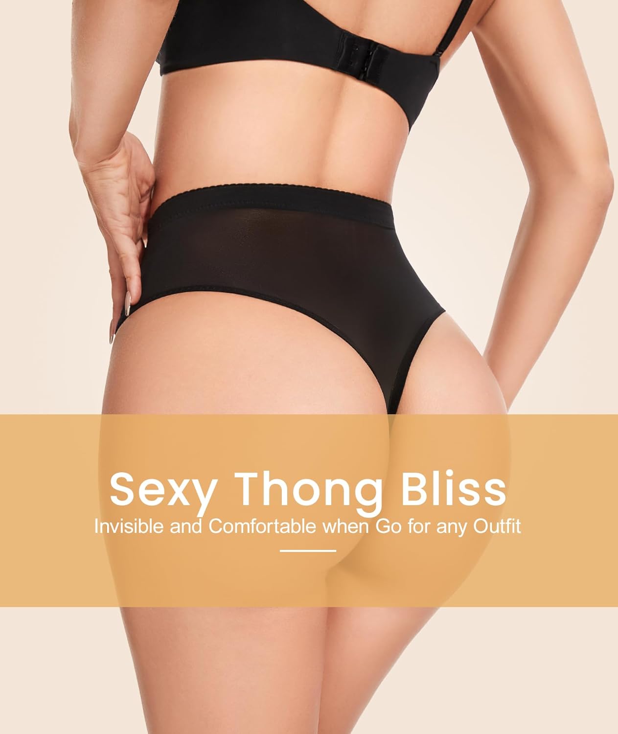 SIMIYA Thong Shapewear Tummy Control Mid-Rise Firm Body Shaper Tummy Control For Women Stomach Shapewear Underwear Thong - Image 2