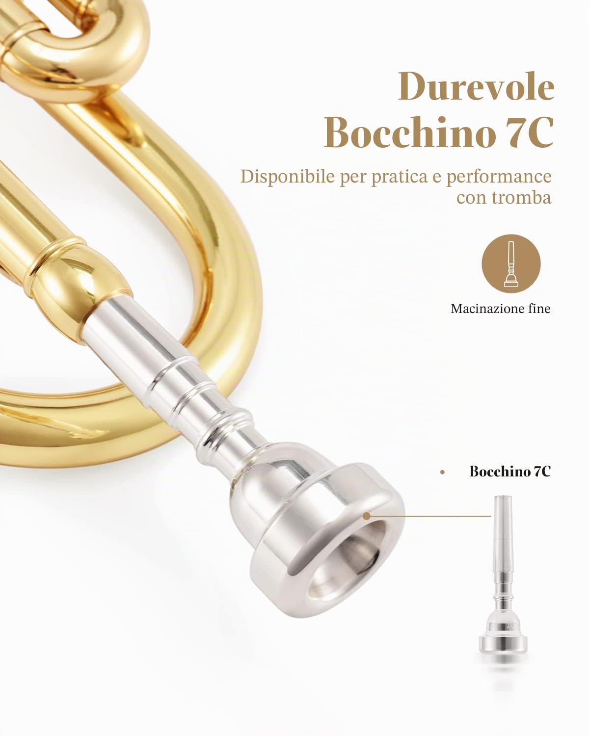 Eastar Tromba Standard Bb Set per Principianti, Strumento Tromba Studente in Ottone con Custodia Rigida, Kit di Pulizia, Bocchino 7C e Guanti, ETR-380, Oro