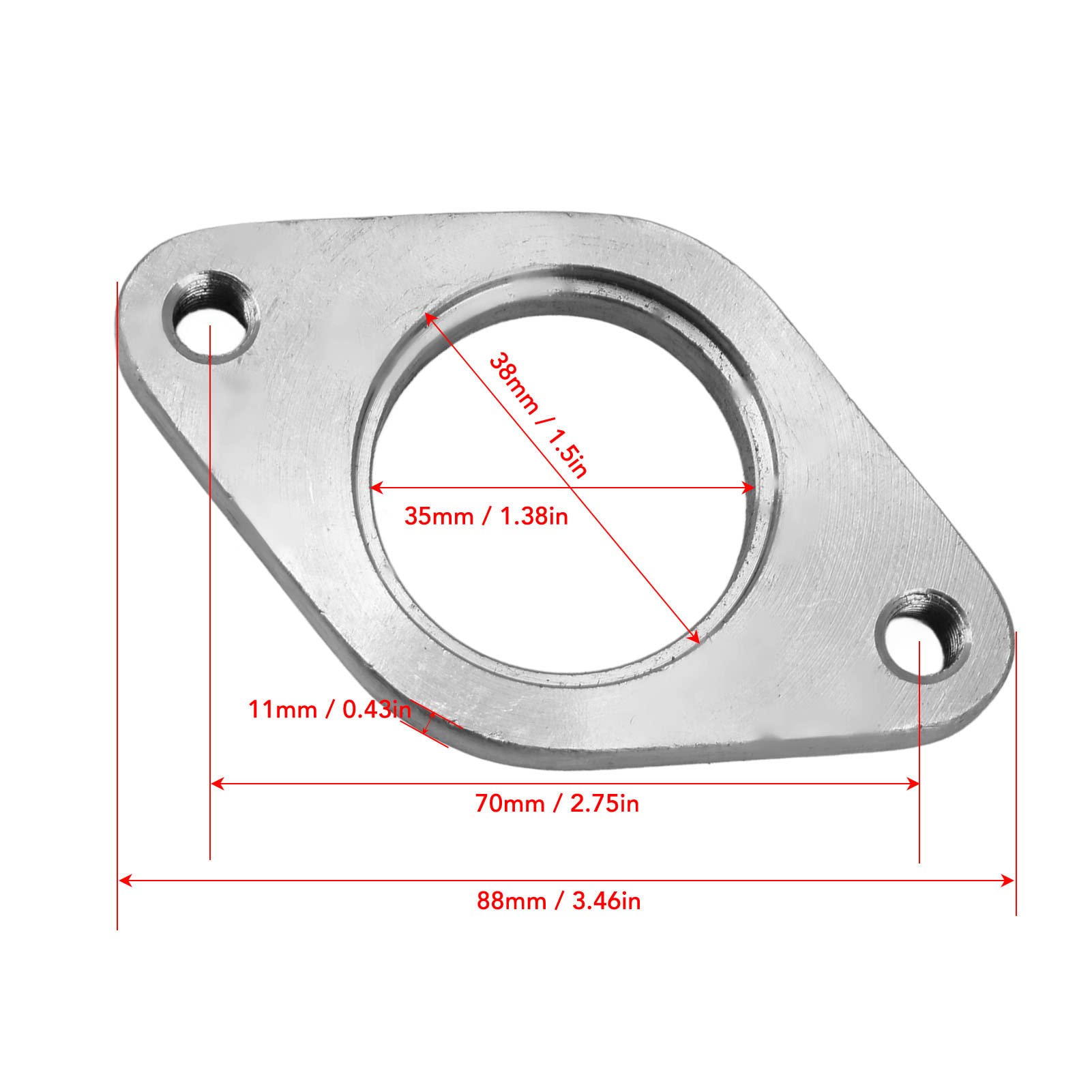 Wastegate 38Mm Wastegate Turbine System D'échappement 38Mm En Acier Inoxydable 2 Boulon Externe Wastegate Universal Fit Pour Voitures Wastegate