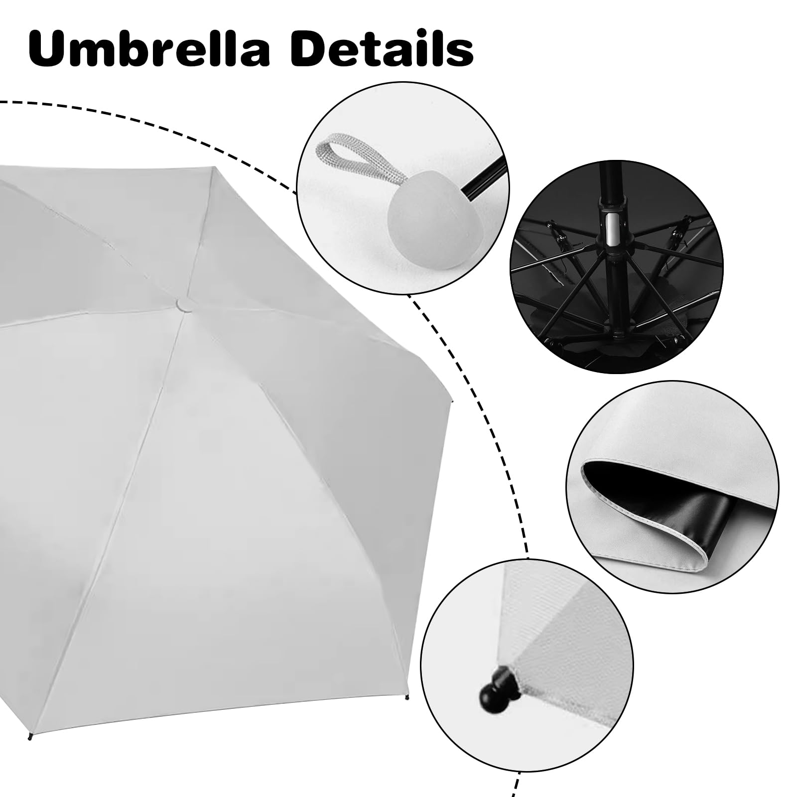 Mini Parasol Kieszonkowy, Składany Parasol Przeciwwiatrowy, Parasol Przeciwsłoneczny, Mini Parasol, Codzienne Podróże, Unisex