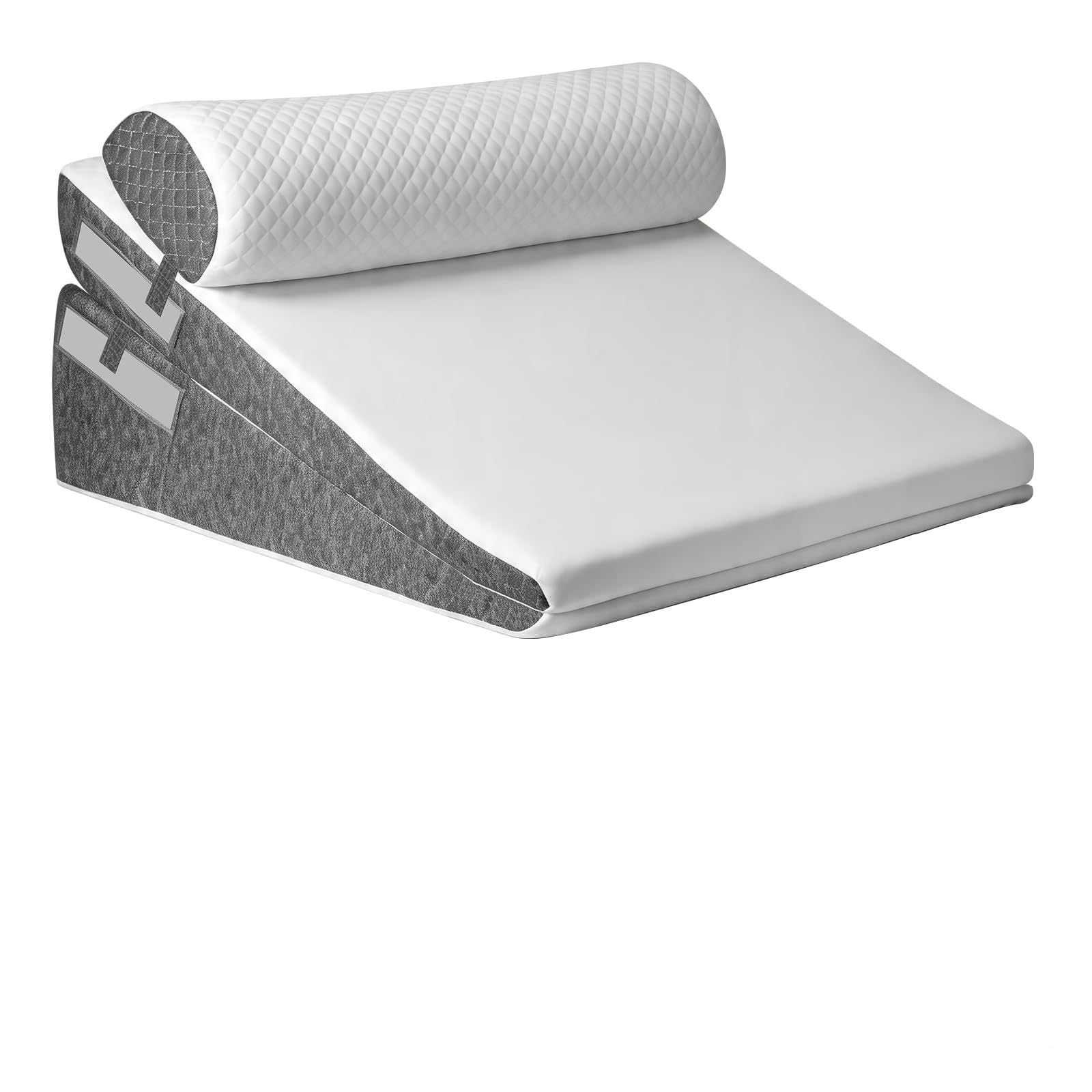 Almohada De Cuña Ortopédica Para Cama Y Sofá, Cojín De Lectura Ajustable Con Espuma Viscoelástica, Respaldo Ergonómico Para Alivio Del Reflujo, Apnea Del Sueño Y Dolor De Espalda, Funda Lavable