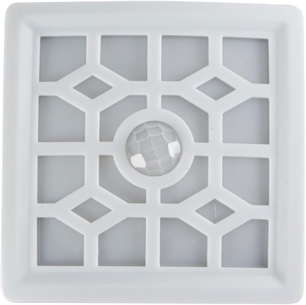 Light It By Fulcrum, 4-LED Wireless Soft-Glow Motion Sensor Light with Filigree Pattern, Indoor/Outdoor, White