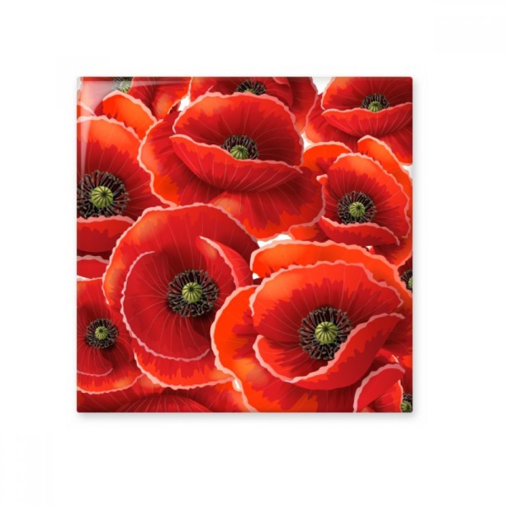 Carreaux en céramique motif fleurs rouges pour faïence salle de bain et crédence
