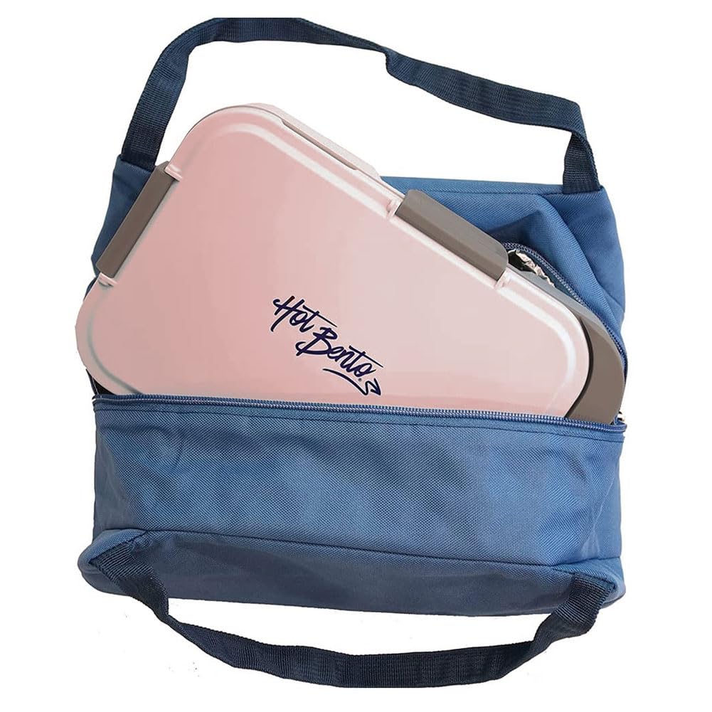 HOT BENTO Lonchera de lino con calefacción automática para oficina al aire libre, viajes, camping, picnic, sin cable, con bolsa de mano aislada