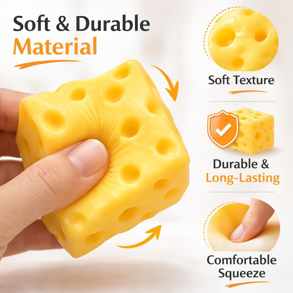 Slow Rising Squishy Stress Relief, Soft Rebounding Squeeze Fidget for Desk Stress Relief and Relaxation, Portable Hand Squeeze Sensory Fidget for Office Home Workspace (3.9in)