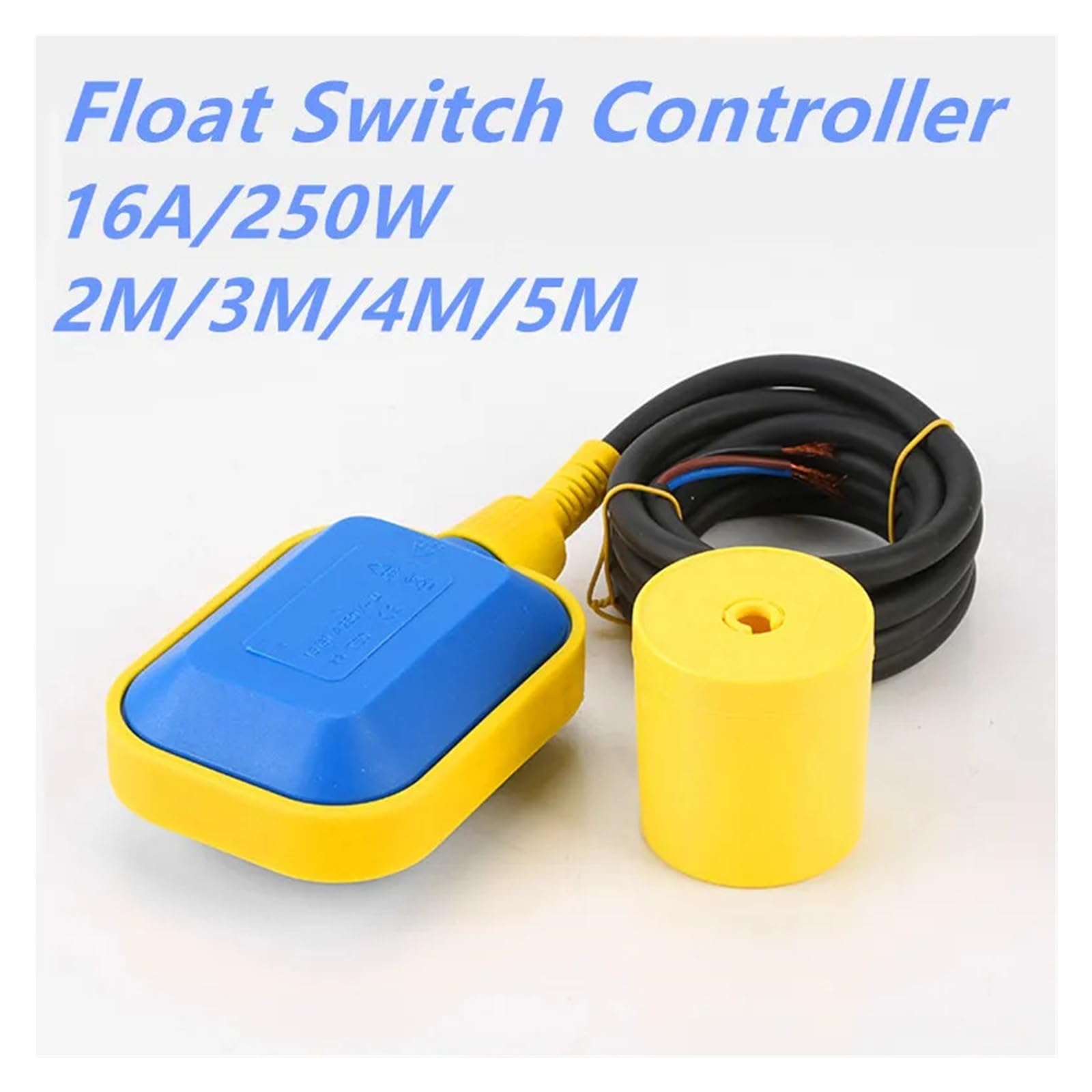 NURII Interruptor de Flotador de 2 uds, for Controlador de Nivel de Tanque de Agua, Sensor, Controlador de Bomba de Fluido líquido, 220v 16A (Size : 5M)