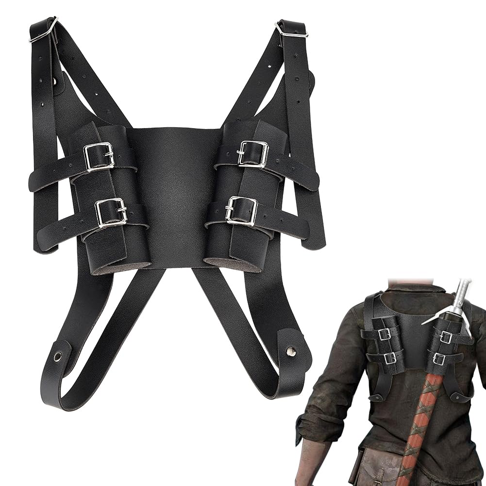 AHANDMAKER Medieval Sword Holster and Belt - Adjustable PU Leather, Frog Leather, Cosplay Accessories for Men and Women