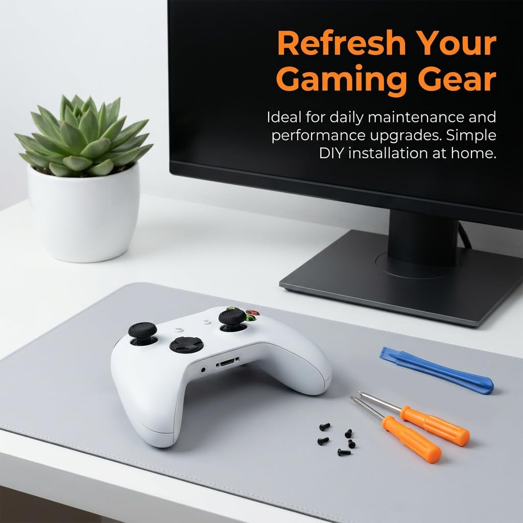 6 sztuk analogowych patyczków do kontrolera PS5, oryginalne części zamienne, 3D joystick thumbsticks, zestaw z narzędziami do napraw, antypoślizgowe zaślepki, akcesoria zapobiegające dryfowaniu