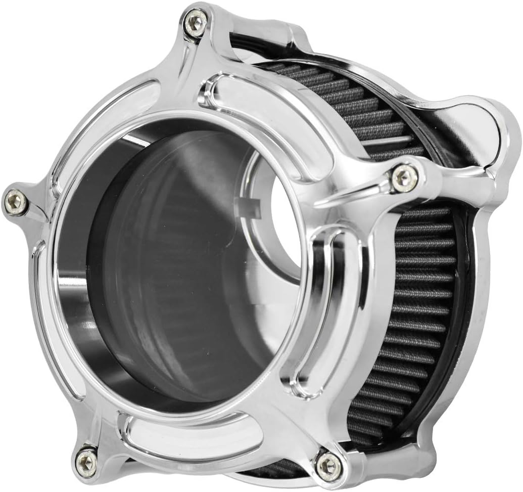 Air Filter Air Cleaner Intake Replacement Kit Fit for Harley Touring CVO Road Glide Street Glide 2023-Up,Softail Fatboy Breakout 2025 (Chrome Housing Gray Filter Element)