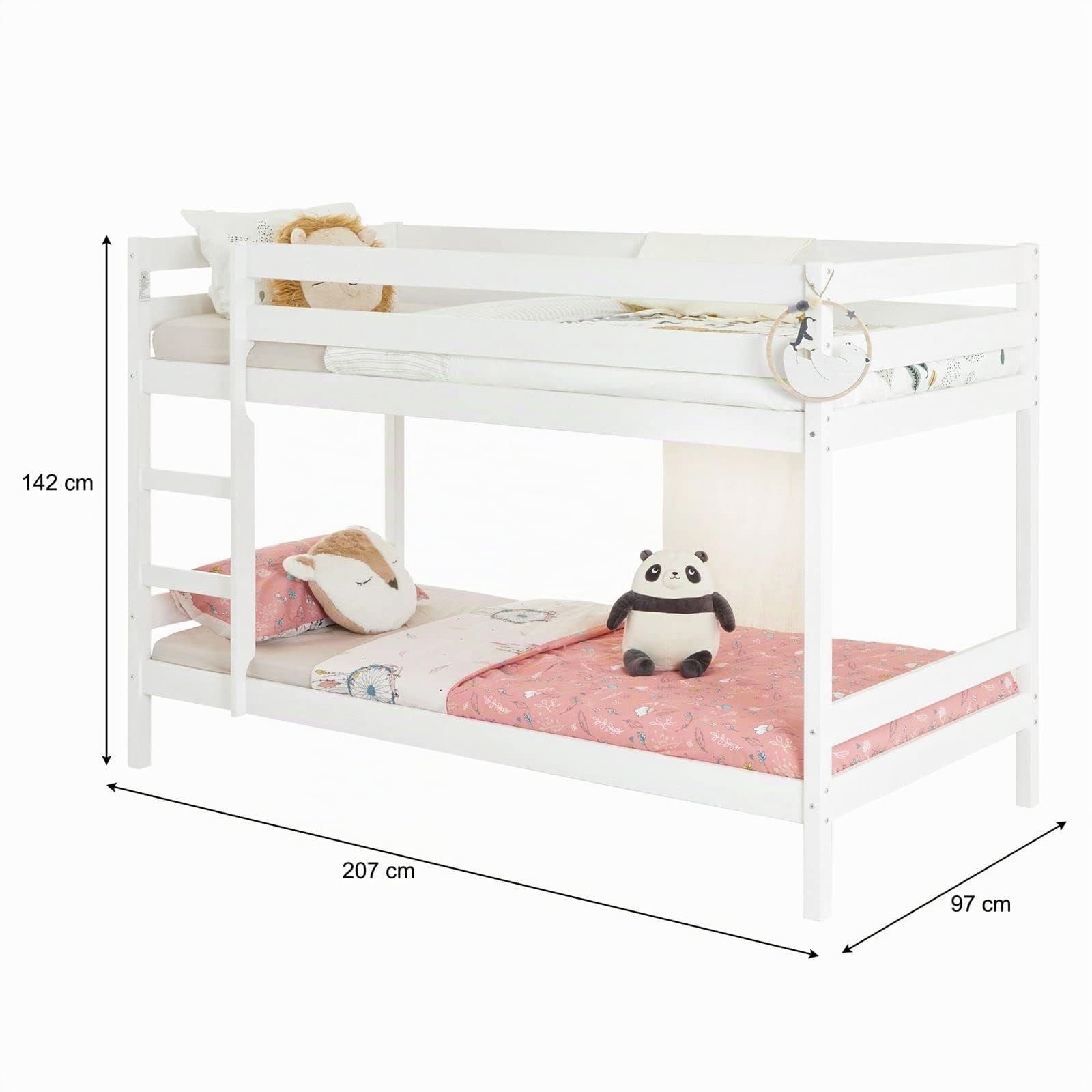 IDIMEX Etagenbett Doppelstockbett Felix für Kinder Hochbett Kinderbett mit Leiter Kiefer massiv Natur 90 x 200 cm (B x L)