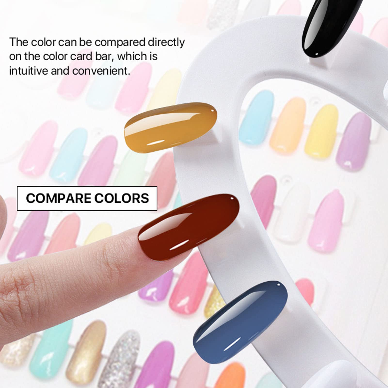 120 Cartas de Colores de Uñas, Tabla de Muestras de Esmalte de Uñas Desmontable Libro de Tarjetas de Visualización de Esmalte de Gel de Uñas, Expositor de Esmaltes de Uñas, para Esmaltes de Uñas