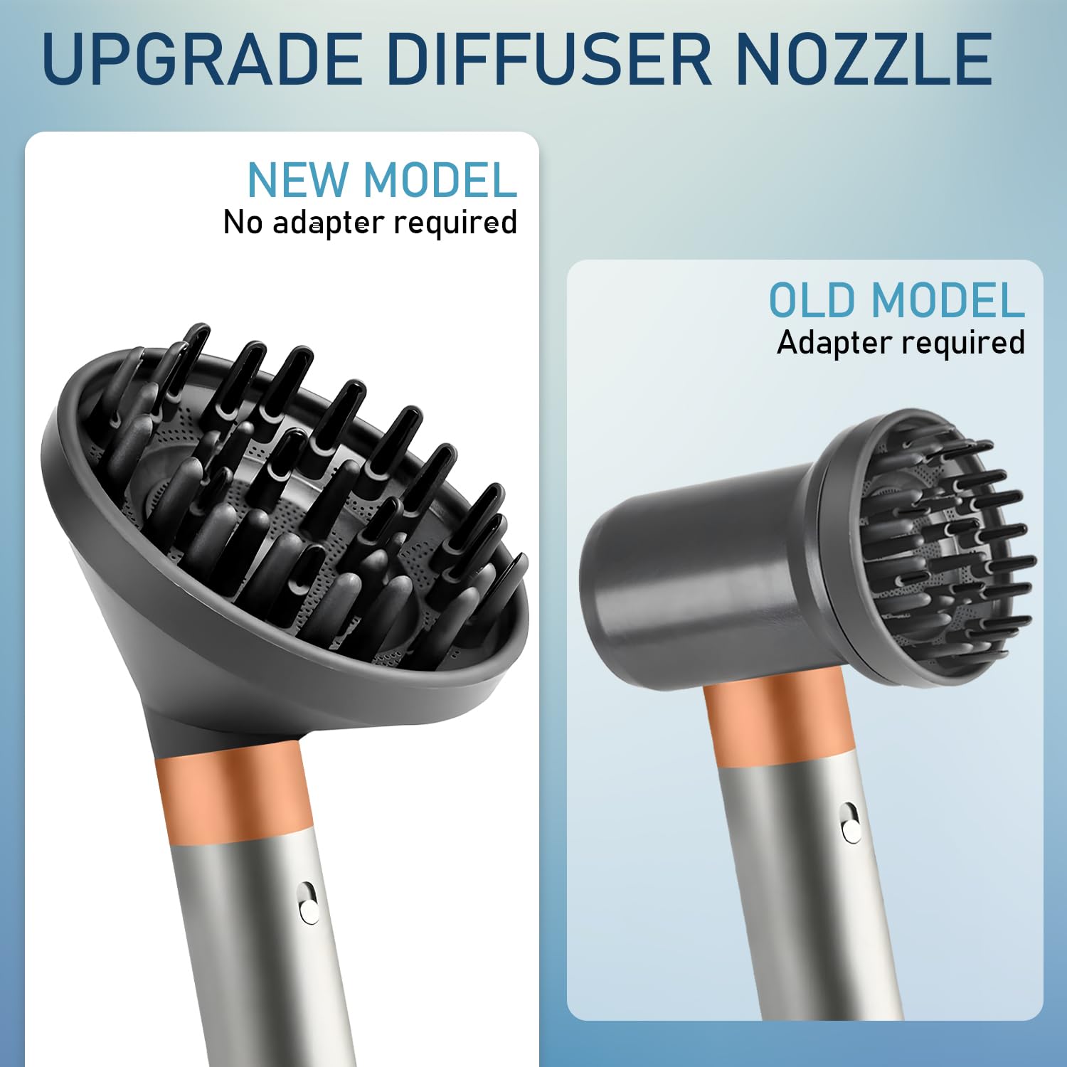 Kompatibler Diffusor-Aufsatz für Airwrap Styler, Lockenformer-Düse für HS05, HS03, HS01, Schnelltrocknungs-Styling-Tool (Grau)