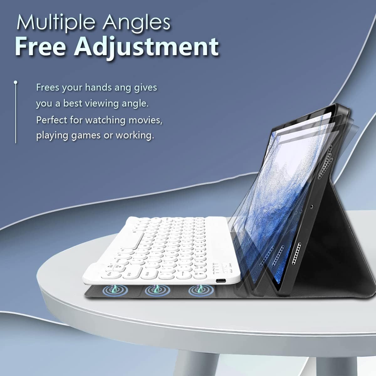 Backlit Keyboard Case for Samsung Galaxy Tab S8 2022/Tab S7 2020 11 inch(Model SM-X700/X706/T870/ T875/T876),Wineecy 7 Colors Light Detachable Wireless Keyboard & PU Folio Stand Pen Holder Cover, Pink