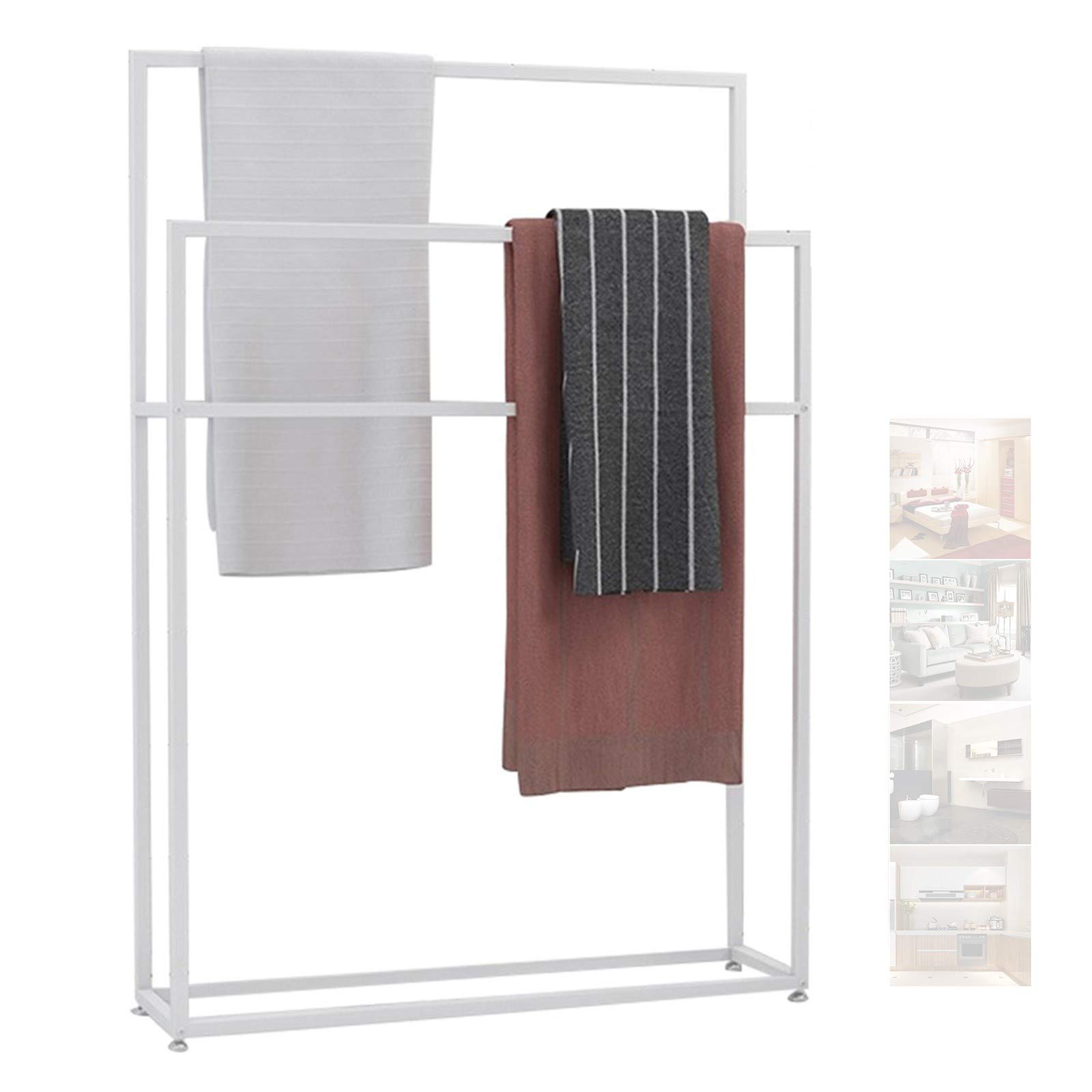 Porte-serviettes sur pied en métal pour une salle de bain moderne et ordonnée